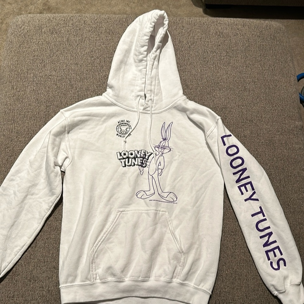 Looney Tunes Bugs Bunny Hoodie Thats All Folks Marvin Sylvester Spaceship Acme